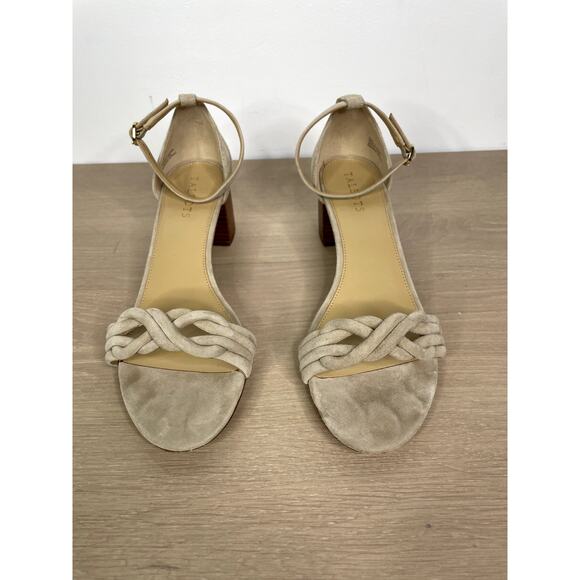 Talbots Mimi Suede Ankle Strap Sandals tan 9.5 - Picture 2 of 7